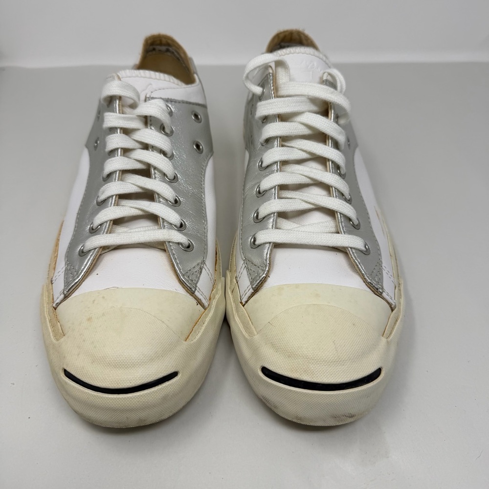 Converse Jack Purcell Shoes Men 10.5 / Women Size 12.5 White Leather Low Top